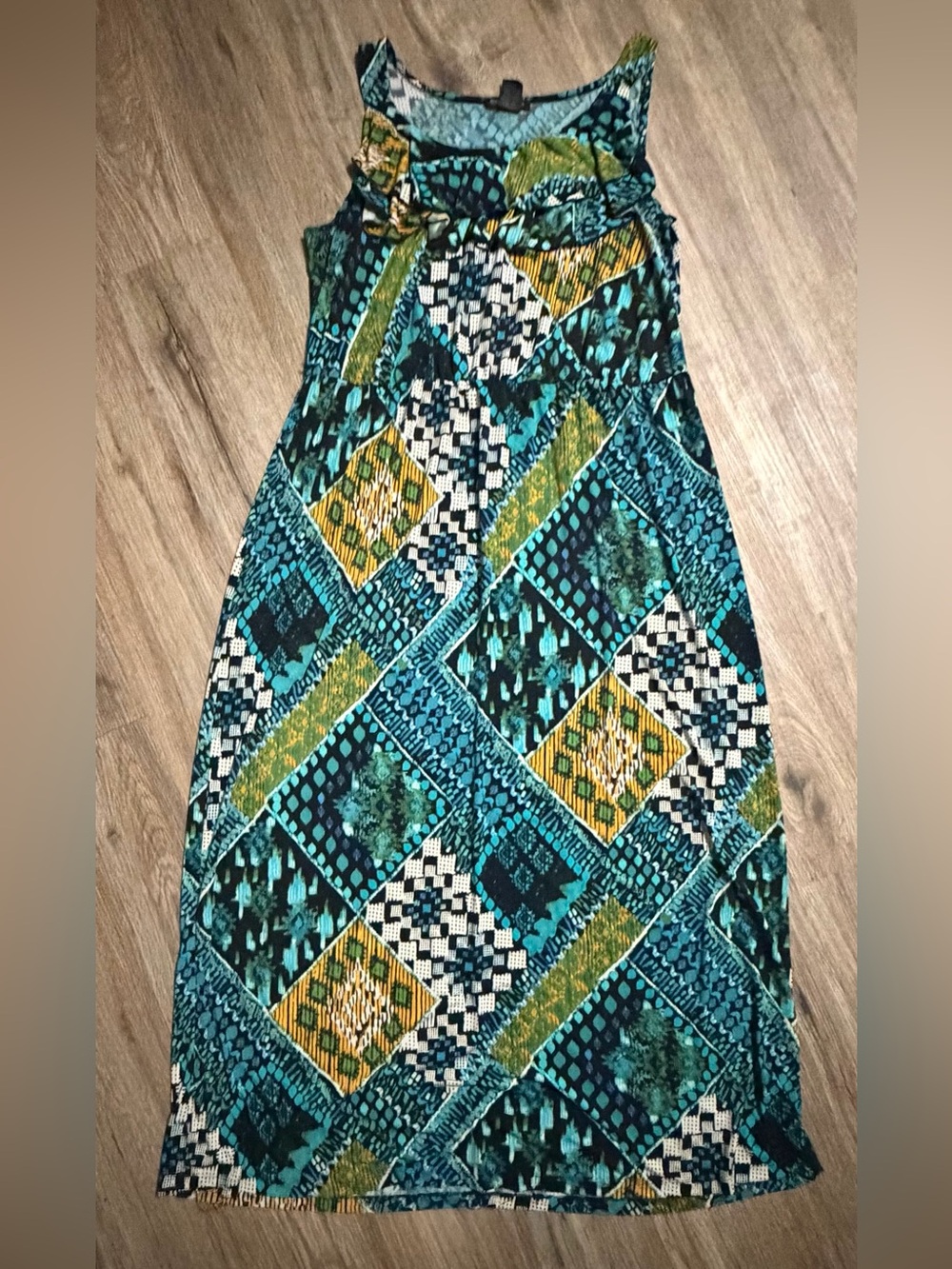 Susan Lawrence - Patchwork Sleeveless Dress - Size 1X